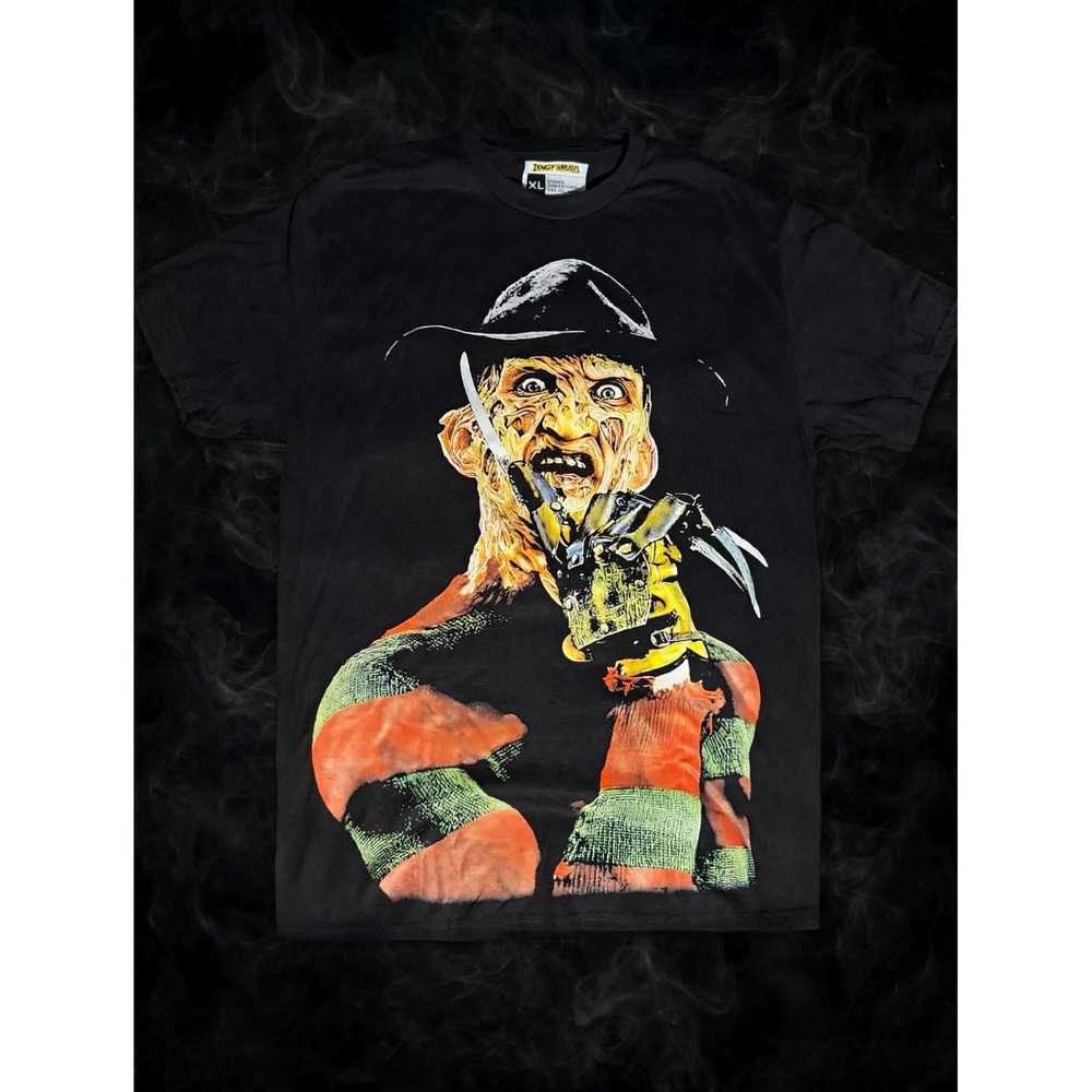 Zing Apparel Freddy Krueger Nightmare on Elm Street Black Graphic Tee Men XL